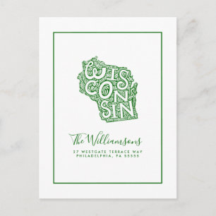 Wir haben uns bewegt   Neue Adresse   Wisconsin Postkarte