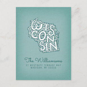 Wir haben uns bewegt Neue Adresse Wisconsin Postkarte