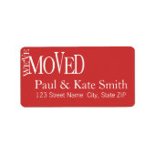 Wir haben uns bewegt! Neue Zuhause-Ankündigungsadr Adressaufkleber (Vorne)