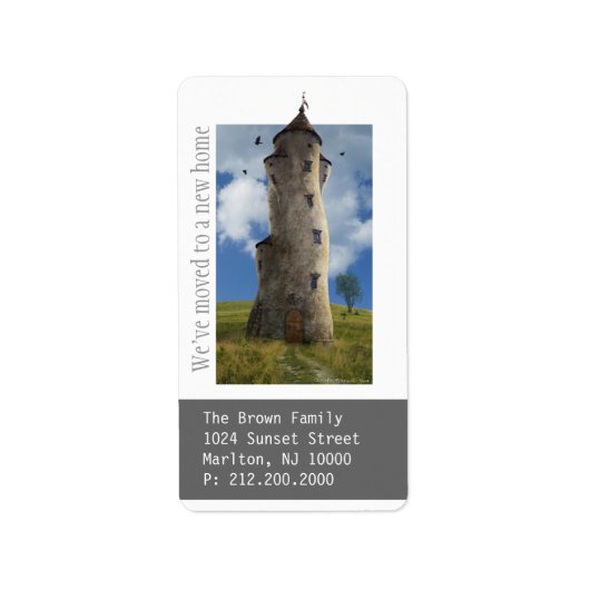 Wir haben uns bewegt! Neue Zuhause-Ankündigungsadr Adressaufkleber (Vorne)