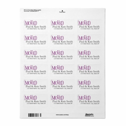 Wir haben uns bewegt! Neue Zuhause-Ankündigungsadr Adressaufkleber (Vorne)