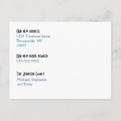 Wir haben uns bewegt! Neue Zuhause Foto Postkarte (Rückseite)