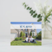 Wir haben uns bewegt! Neue Zuhause Foto Postkarte (Stehend Vorderseite)