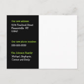 Wir haben uns bewegt! Neue Zuhause Foto Postkarte (Rückseite)