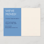 Wir haben uns bewegt! Neue Zuhause-Foto-Postkarte Ankündigungspostkarte (Rückseite)