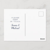 Wir haben uns bewegt | Niedliche Strandhäuser Postkarte (Rückseite)