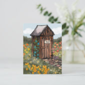 Wir haben uns bewegt! Outhouse Postkarte (Stehend Vorderseite)