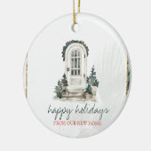 Wir haben uns bewegt, Pine Tree vorne Tür Keramik Ornament (Links)