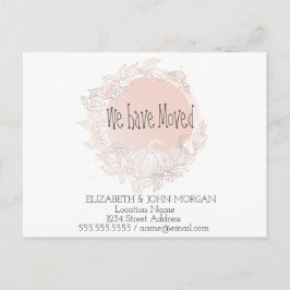 Wir haben uns bewegt, Pumpkin, neue Adresse Ankündigungspostkarte