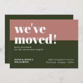 Wir haben uns bewegt! Rosa grüner Minimaler fettar Ankündigung (Vorne/Hinten)