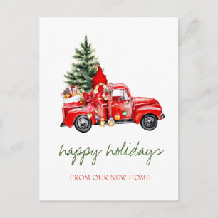 Wir haben uns bewegt, roter Lkw, Pine Tree Gnome U Ankündigungspostkarte