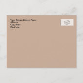 Wir haben uns bewegt, rustikale Tür bewegt Postkar Ankündigungspostkarte (Rückseite)