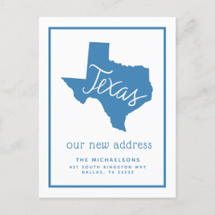 Wir haben uns bewegt   Texas Typografie Feiertagspostkarte
