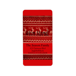 Wir haben uns bewegt! Ugly Christmas Sweater Adressaufkleber