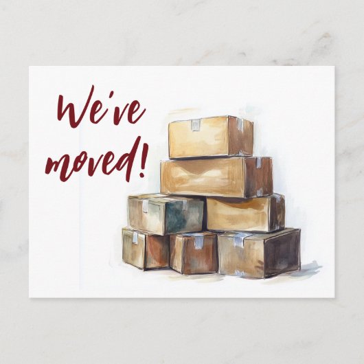 Wir haben uns bewegt und Boxen verpackt Postkarte (Vorderseite)