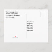 Wir haben uns bewegt und die Katzen kamen auch. Ad Ankündigungspostkarte (Rückseite)