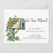 Wir haben uns bewegt, Wasserfarbe Mailbox Sonnenbl Ankündigungspostkarte (Vorderseite)