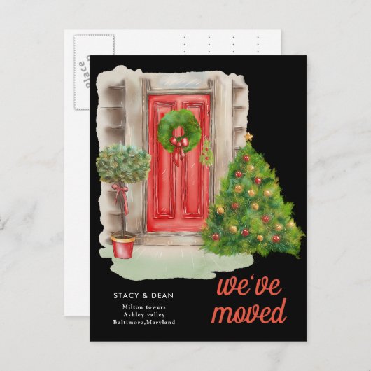 Wir haben uns bewegt | Weihnachten an der Roten Tü Ankündigungspostkarte (Vorne/Hinten)