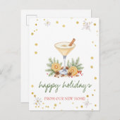 Wir haben uns bewegt, Weihnachten Cocktail Orange Ankündigungspostkarte (Vorne/Hinten)