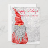 Wir haben uns bewegt, Weihnachten-Gnome Ankündigungspostkarte (Vorne/Hinten)