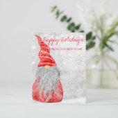 Wir haben uns bewegt, Weihnachten-Gnome Ankündigungspostkarte (Stehend Vorderseite)