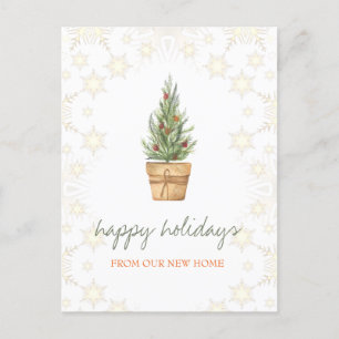 Wir haben uns bewegt, Weihnachtsbaum, Bälle Schnee Ankündigungspostkarte