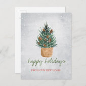 Wir haben uns bewegt, Weihnachtsbaum, Kiefernzapfe Ankündigungspostkarte (Vorne/Hinten)