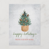 Wir haben uns bewegt, Weihnachtsbaum, Kiefernzapfe Ankündigungspostkarte (Vorderseite)