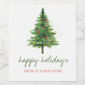 Wir haben uns bewegt, Weihnachtsbaumurlaub Weinetikett (Einzelnes Label)