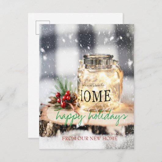 Wir haben uns bewegt, Weihnachtsschmuck, Kerzensch Ankündigungspostkarte (Vorne/Hinten)