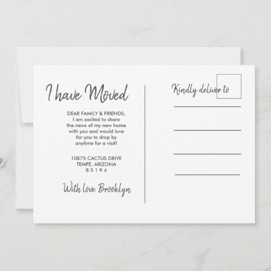 Wir haben uns bewegt | Willkommen Farbiger Vogel Einladung (Rückseite)