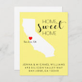 Wir haben uns bewegt | Zuhause Sweet Zuhause Calif Ankündigungspostkarte (Vorne/Hinten)