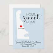 Wir haben uns bewegt | Zuhause Sweet Zuhause Delaw Ankündigungspostkarte (Vorne/Hinten)