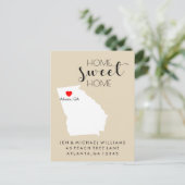 Wir haben uns bewegt | Zuhause Sweet Zuhause Georg Ankündigungspostkarte (Stehend Vorderseite)