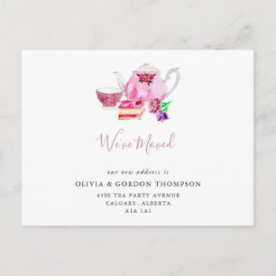 Wir haben uns Cute Watercolor Tea Set Simple Chic Postkarte