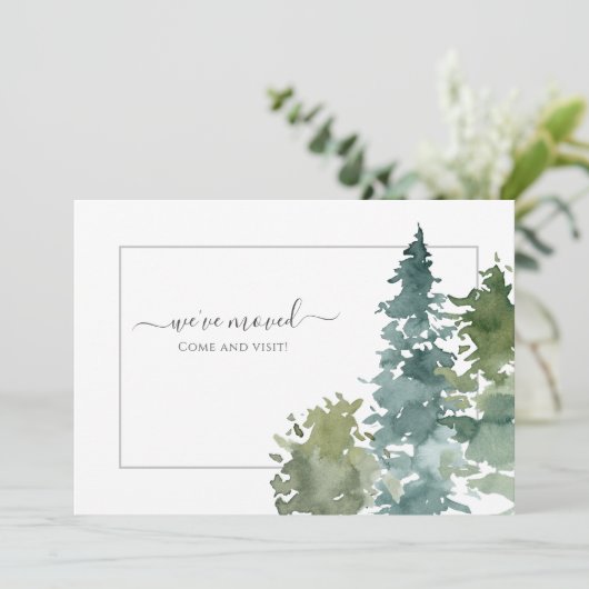 Wir haben uns die rustikale Wasserfarbe Evergreen  Ankündigung (Stehend Vorderseite)