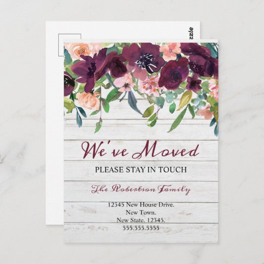 Wir haben uns durch den Wechsel der Adresse auf di Postkarte (Vorne/Hinten)