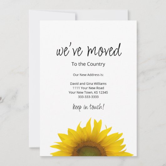 Wir haben uns einfache Sonnenblumen bewegt Ankündigung (Vorderseite)