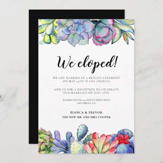 Wir haben uns entwickelt! Kakteen Hochzeitserkläru Einladung (Vorne/Hinten)