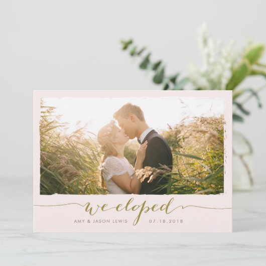 Wir haben uns | Foto Hochzeitsankündigung, Imitate Einladung (Stehend Vorderseite)