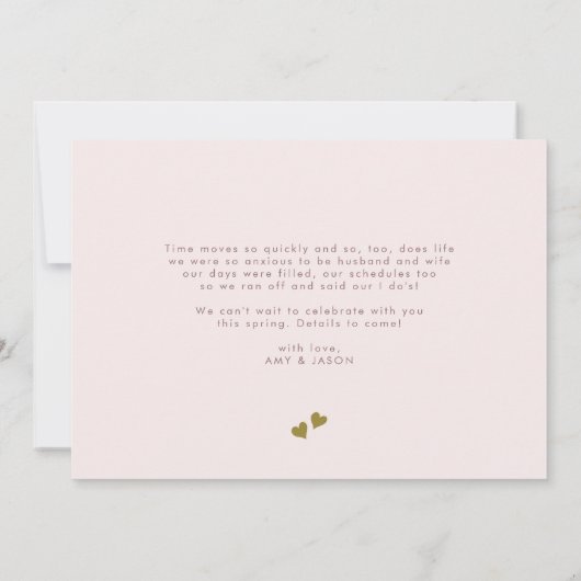 Wir haben uns | Foto Hochzeitsankündigung, Imitate Einladung (Rückseite)