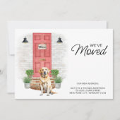 Wir haben uns gelbes Labrador, rote Tür, Hund bewe Ankündigung (Vorderseite)