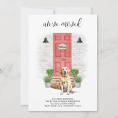 Wir haben uns gelbes Labrador, rote Tür, Hund bewe Ankündigung (Vorderseite)