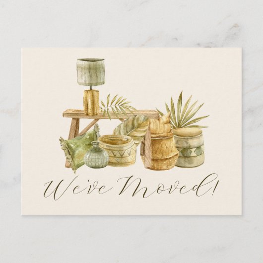 Wir haben uns gemütlich Boho Wasserfarbe Änderung Postkarte (Vorderseite)