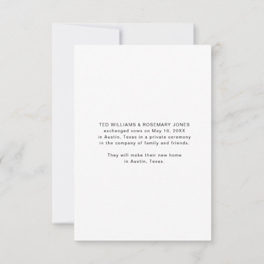 Wir haben uns | Hochzeitsankündigung Dankeskarte (Rückseite)