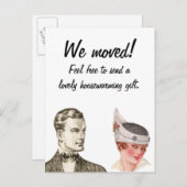 Wir haben uns lustig Vintag bewegt Ankündigungspostkarte (Vorne/Hinten)