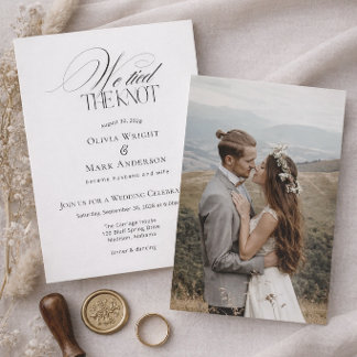 Wir haben uns mit Foto-Hochzeitsempfang getraut Einladung