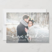 Wir haben uns | Modernes rustikales Foto Magneteinladung (Vorderseite)