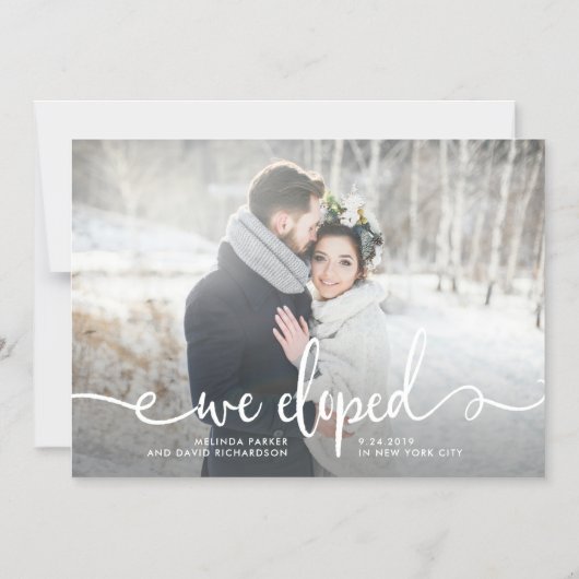 Wir haben uns | Modernes rustikales Foto Magneteinladung (Vorderseite)