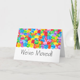 Wir haben uns / neue Adresse, Aquarellbauble Feiertagskarte